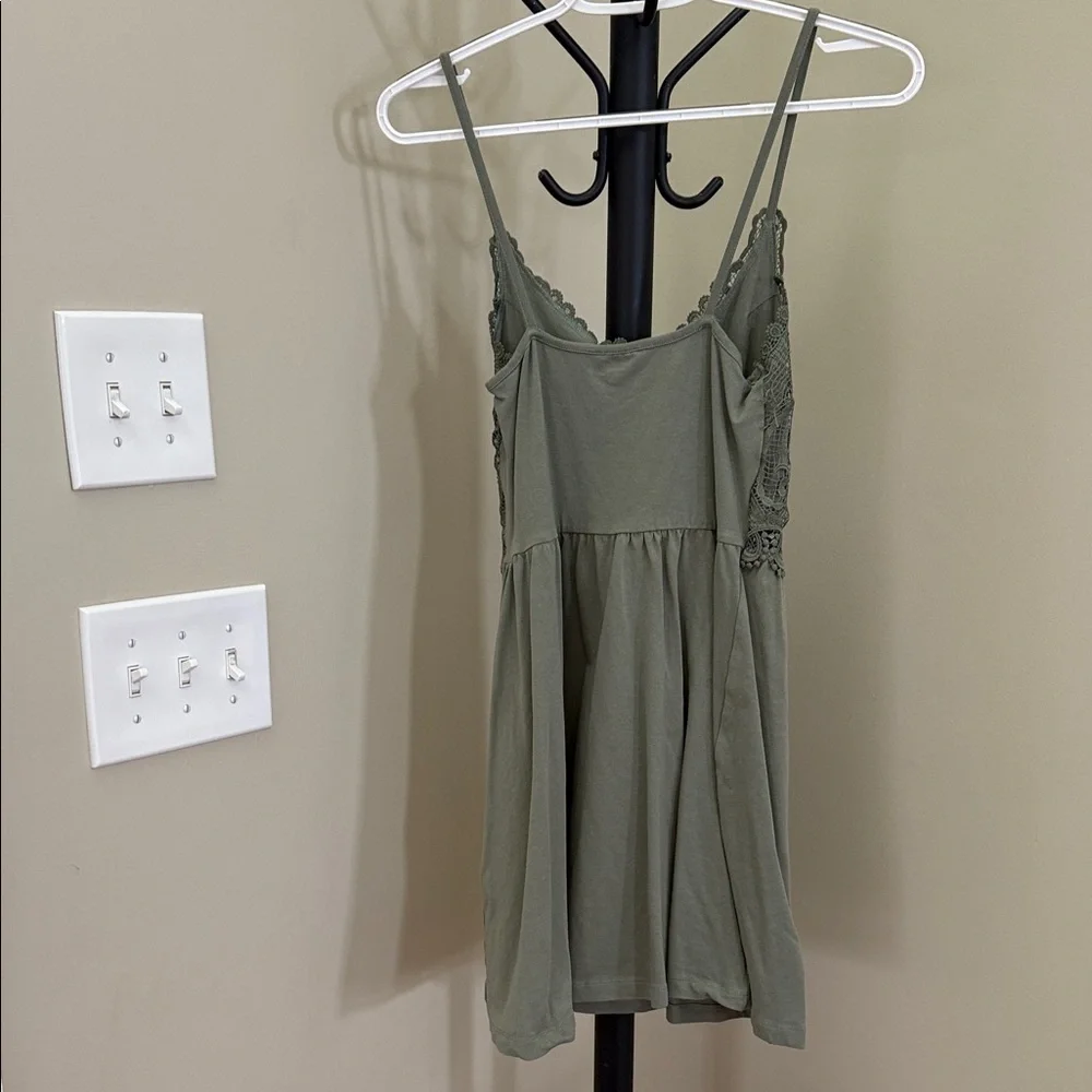 Topshop Olive Green Mini Dress - Picture 3 of 4